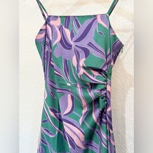 House of Harlow 1960 Green, Purple & Pink Floral Maxi Dress